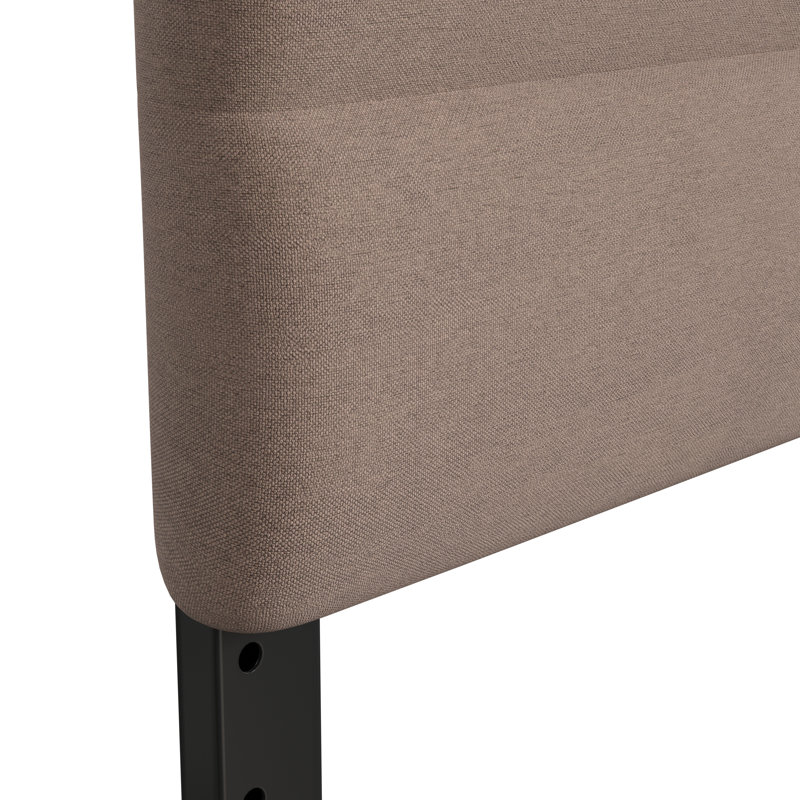 Channel Stitched Upholstered Headboard, Adjustable Height from 44.5" to 57.25", King, Taupe