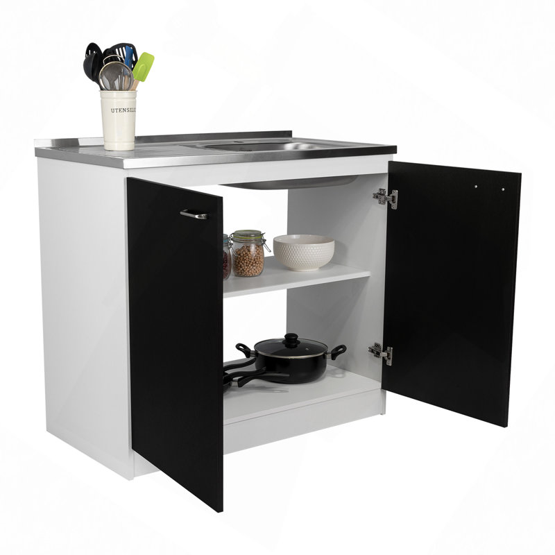 Utility Sink With Cabinet, Double Door, One Shelf