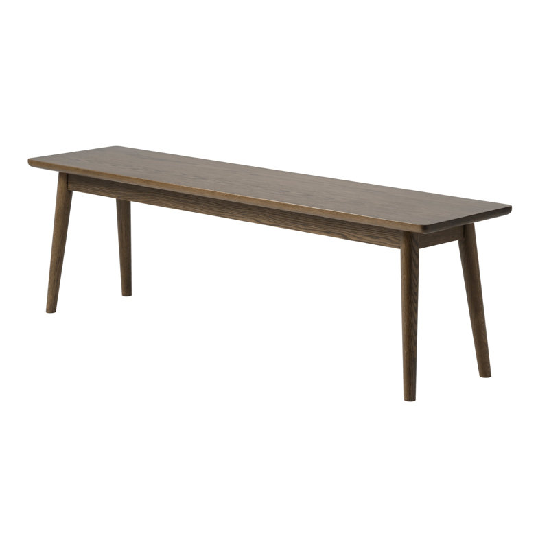 Plessis Solid Wood Bench, Smoked Oak