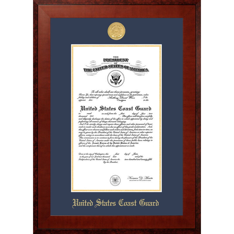 Cadre photo à certificat coast guard, 11 po x 14 po