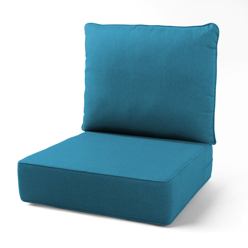 6" Thick Outdoor Cushions 22X24x6, Deep Seat Patio Cushions With Removable Cover, Waterproof & Fade Resistant Replacement For Wicker Chair, Loveseat, Sofa