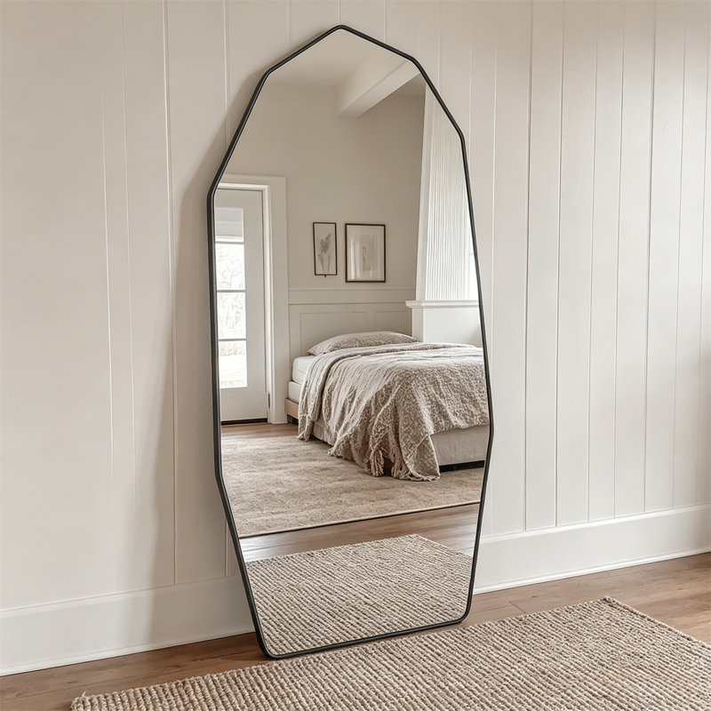 Full Body Mirror, Diamond Full-Length Mirror - Independent, Wall Mounted, And Tilted Large Floor Mirrors, 71" x 28"