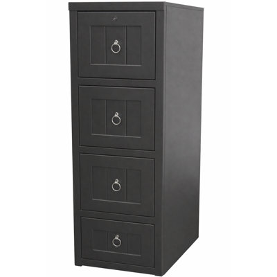 Raina 17.25 " Wide 4 Solid Wood Vertical Filing Cabinet