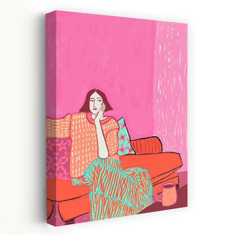 Art contemporain contemporain Lady on Couch, H 48 po x l 32 po
