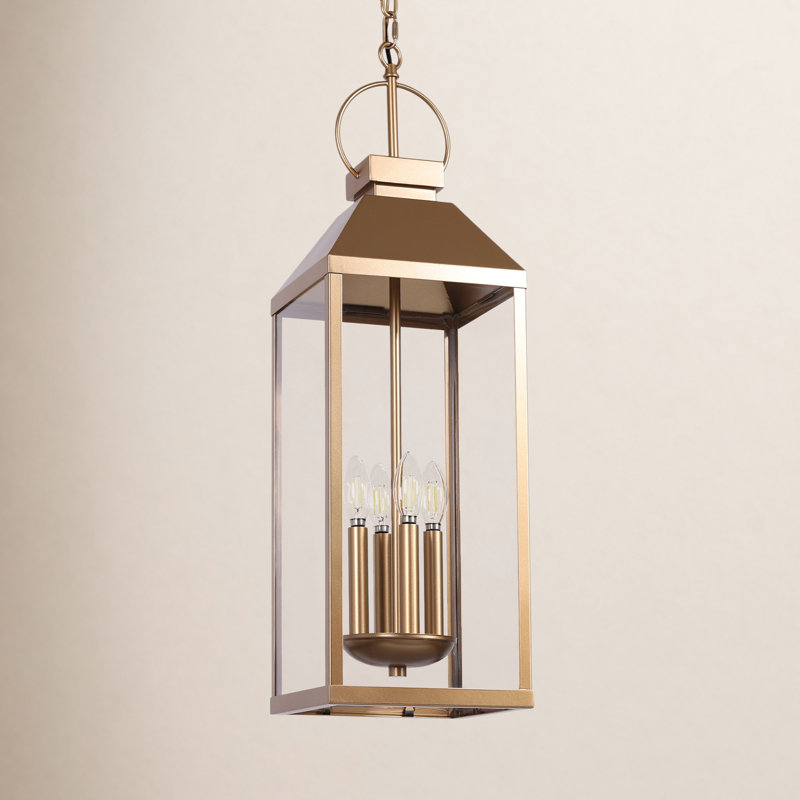 Suspension d'extérieur moderne Amal à 4 lumières, or/noir, Gold