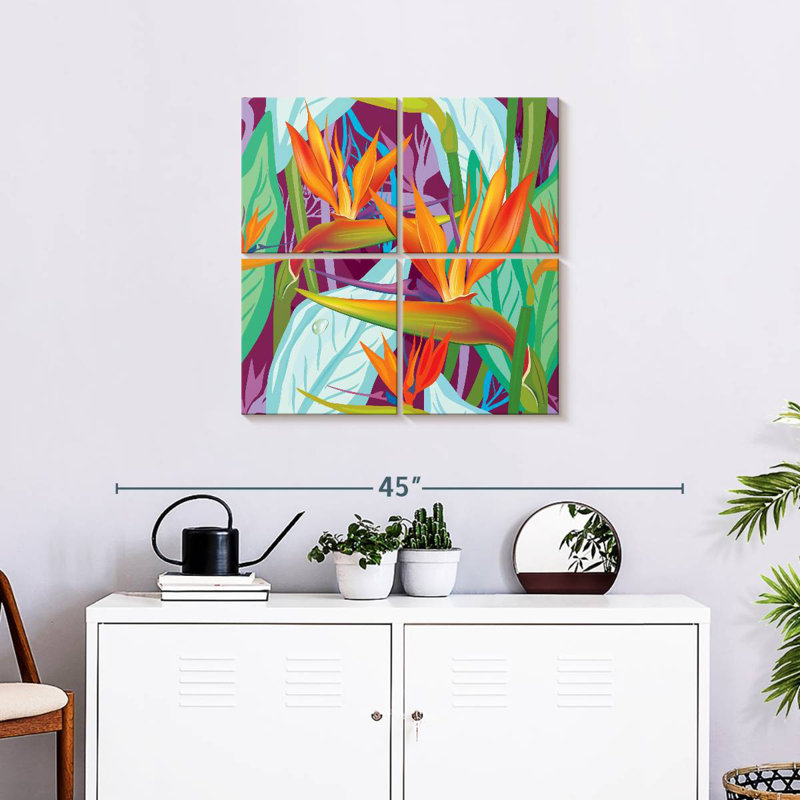 Harnek Strelitzia Flower Pattern, 26" H x 26" W
