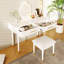 Ensemble de coiffeuse moderne 40 "avec miroir à écran tactile lumineux, coiffeuse et tabouret rembourré avec 2 grands tiroirs