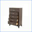 Commodes et amp; Armoire de rangement à 5 tiroirs avec garde-robe gris rustique | Gris | Panneau de particules et panneau de fibres à densité moyenne, bois massif