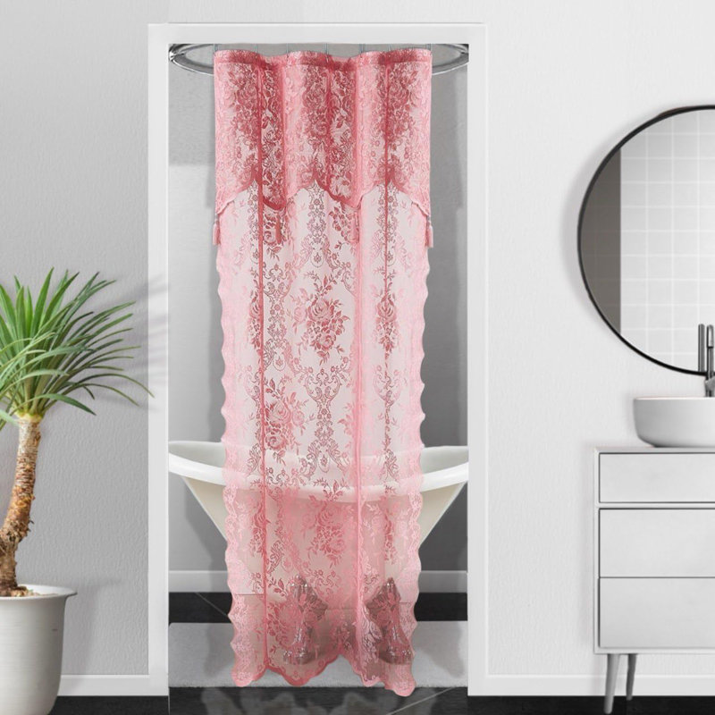  Rideau de douche Cherrilyn, H 72 po x l 36 po, Rose