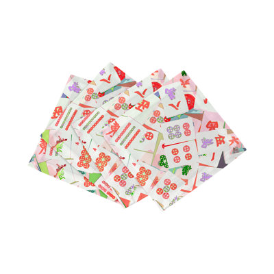 Mahjong Abstract Cotton Sateen Cocktail Napkins