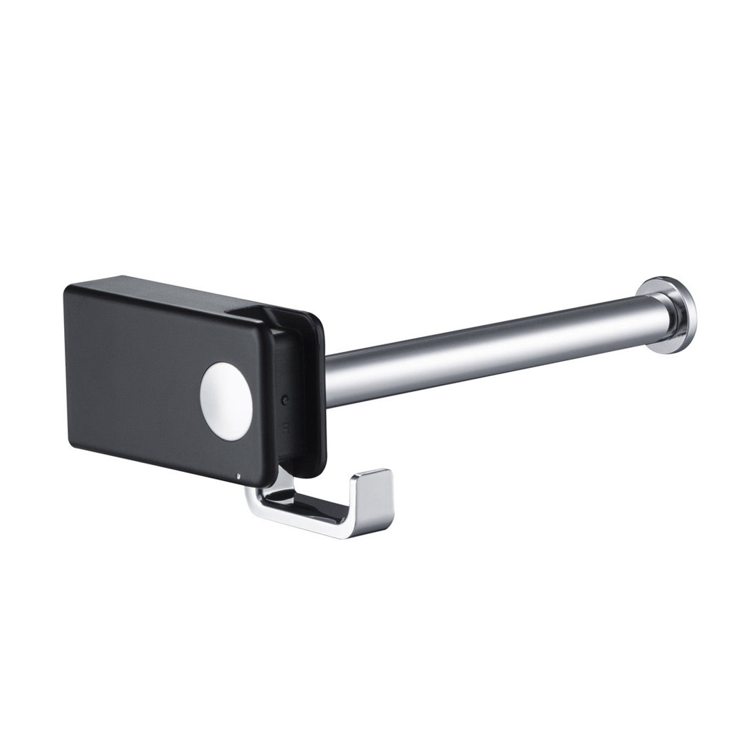 Artis Bathroom Hardware Accessory Tissue Holder With Hook Chrome Black KBA1002CB KIBI 