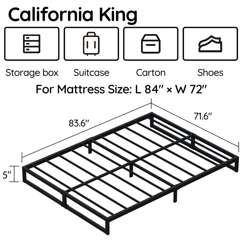 5 Inch Metal Platform Bed Frame, California King