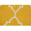 Tapis jaune / ivoire en laine tissé à plat à la main à motif géométrique