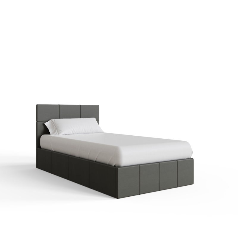 Beaird Upholstered Ottoman Storage Bed, Single (3'), Grey