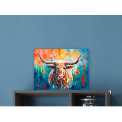 Bétail en flammes - peinture sur toile tendue