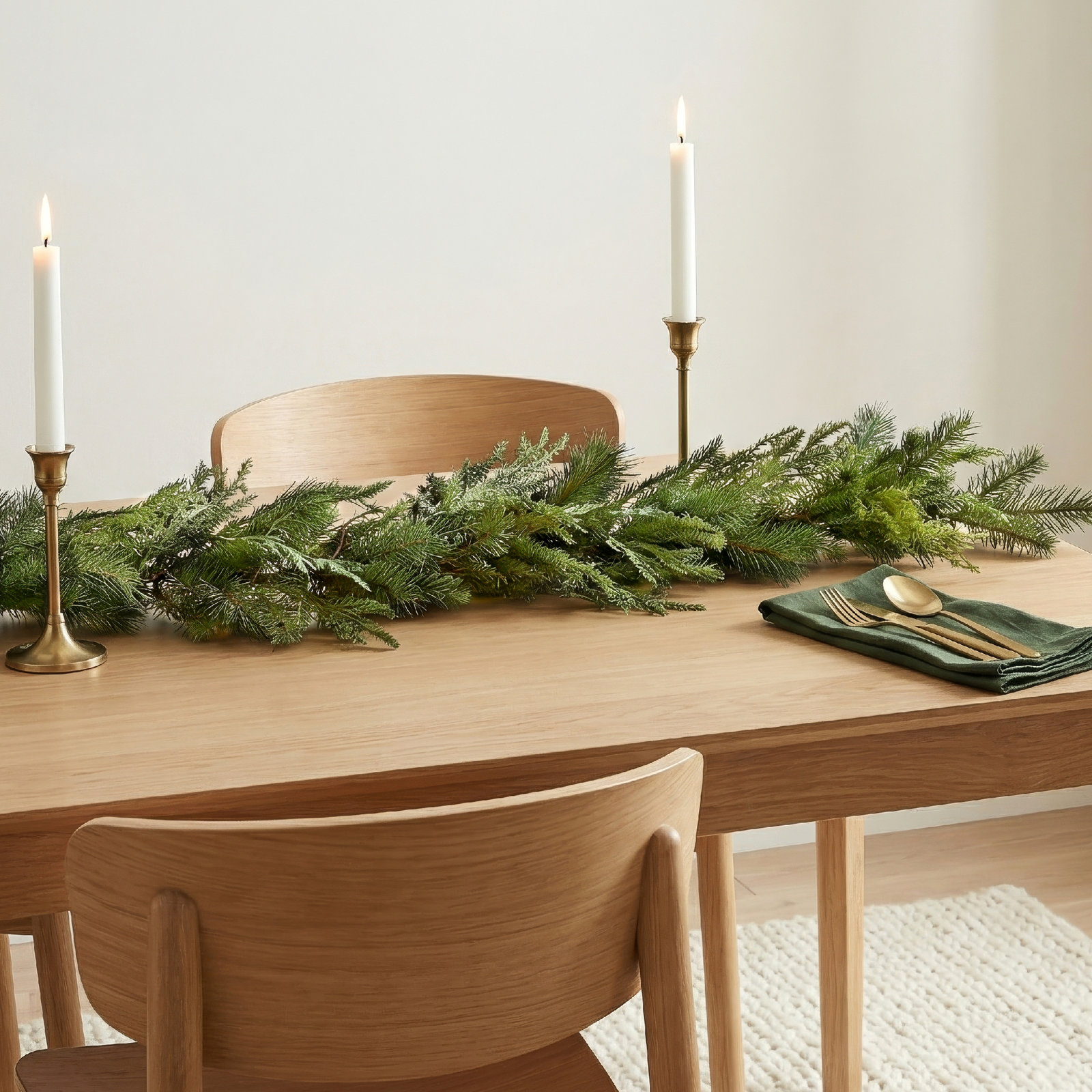 48" UV Bristle Pine Natural Touch Evergreen Garland