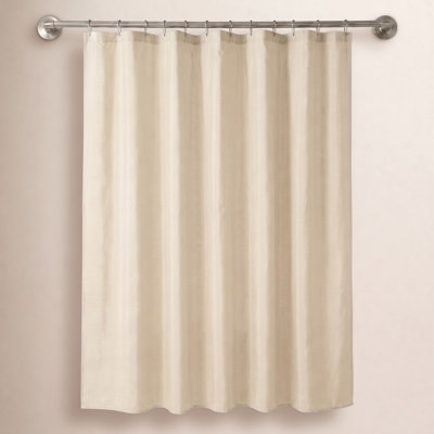 Linen-Look Textured Woven Shower Curtain