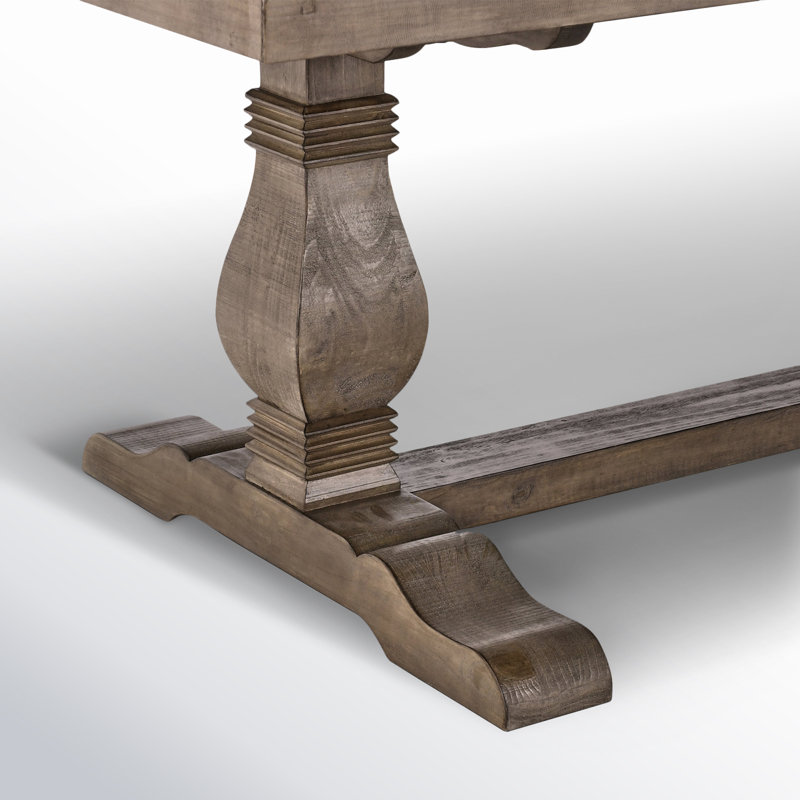 Kinston 78" Solid Wood Trestle Dining Table, Distressed Brown