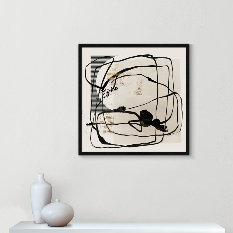 «Blot II» par Isabelle Z, 27.5'' W x 27.5'' H, Framed Print, Grain de bois noir