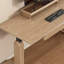 Bureau rectangulaire en bois massif brun à 2 tiroirs-108169596