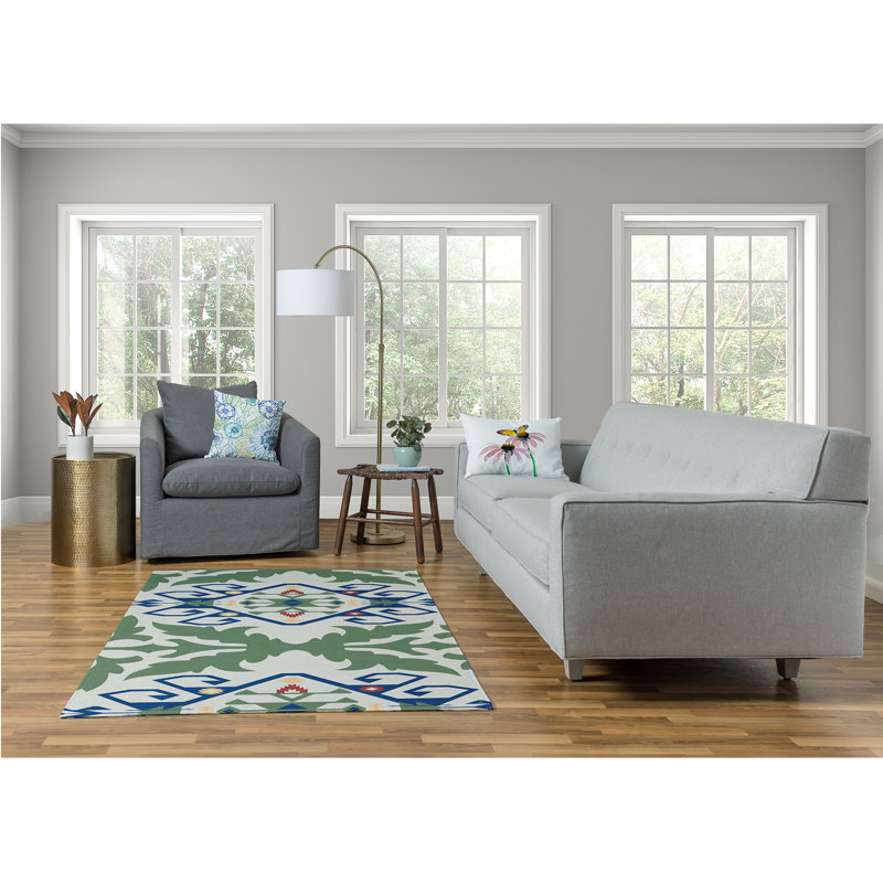 Chenille Ikat Indoor Rug, Rectangle 4' x 6'