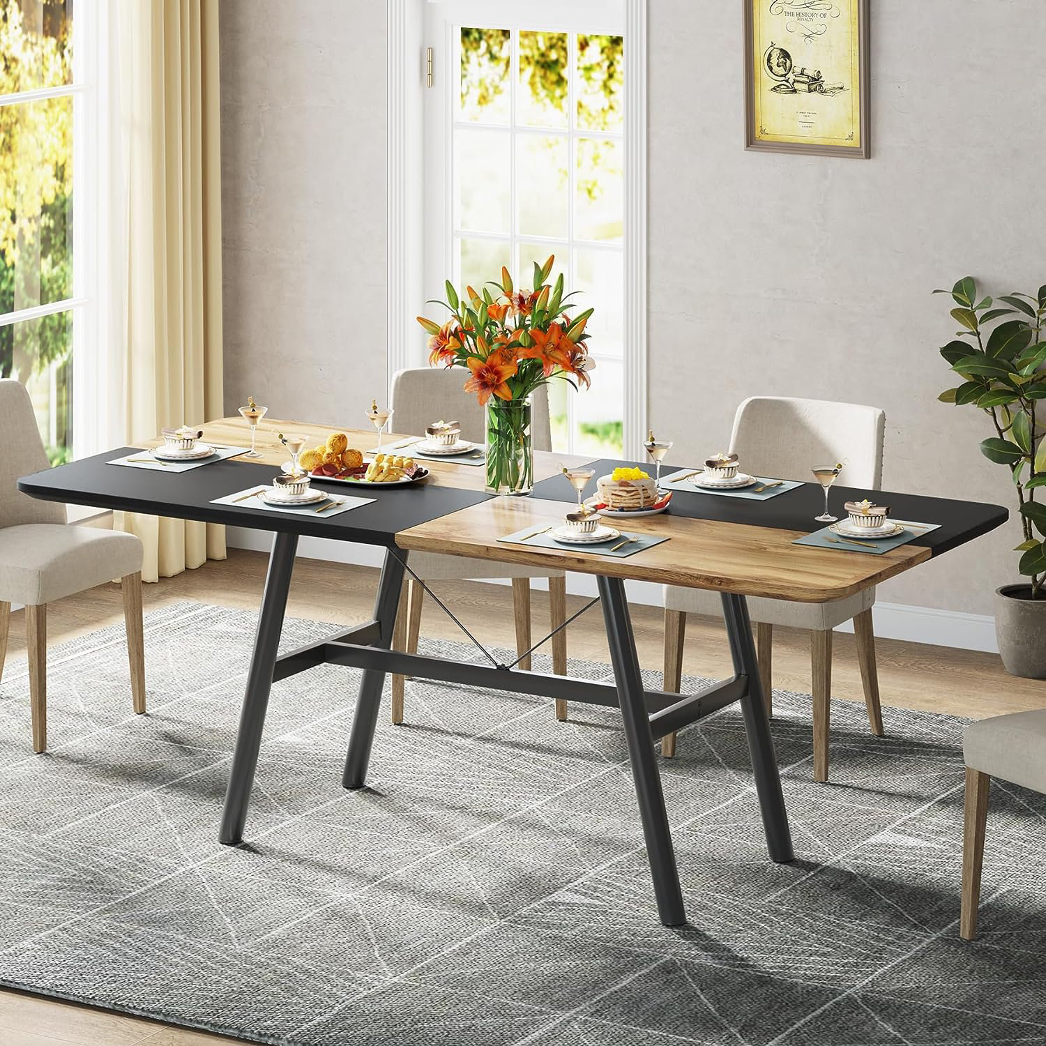 Ebern Designs Kyere Metal Base Dining Table & Reviews | Wayfair