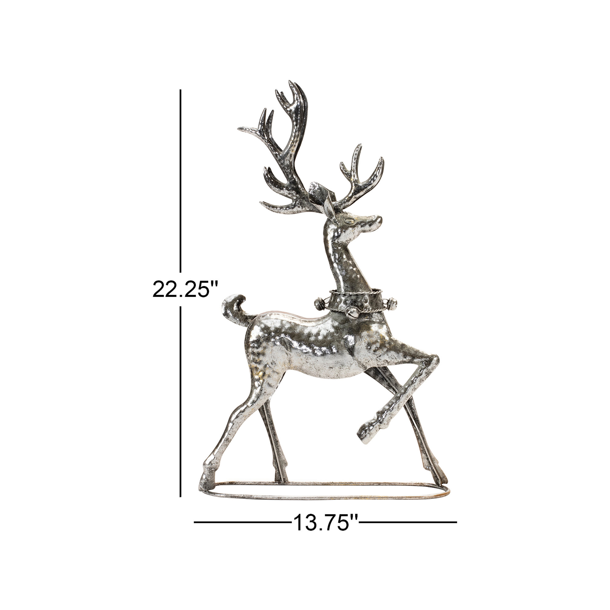 Hammered Metal Holiday Reindeer (Set of 2)