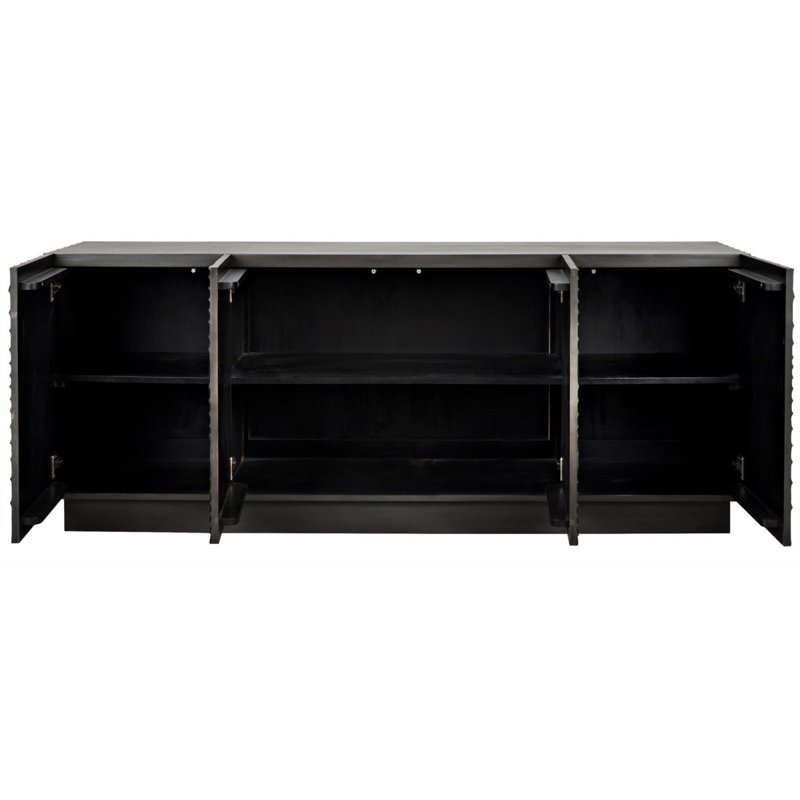 Cavalier 80'' W Solid Wood Sideboard, Black