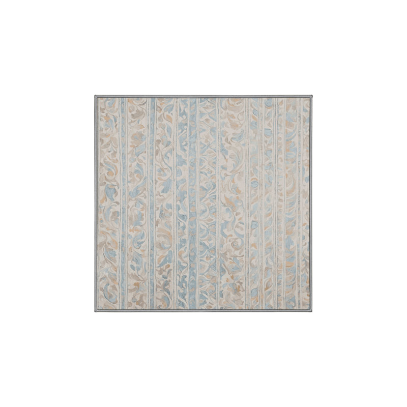 Machine Washable Gray Area Rug, Square 6'