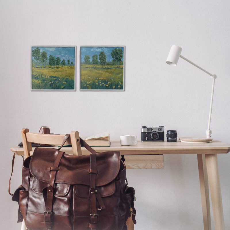 «Daffodil Tree Lined Field 2 PC», art numérique par Graham Reynolds, Estampe numérique Farmhouse, H 12 po x l 12 po