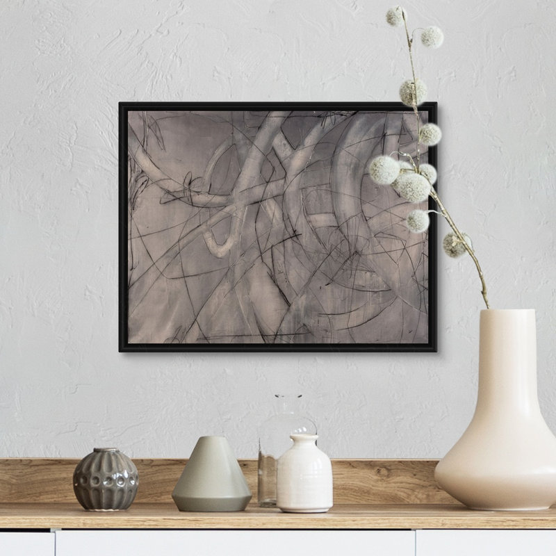 Impression d’art graphique sur toile, H 13 po x l 16 po x P 1,75 po, Cadre flottant noir