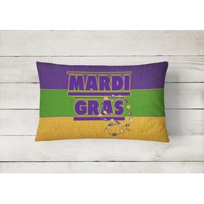 Mardi Gras Outdoor Reversible Throw Pillow