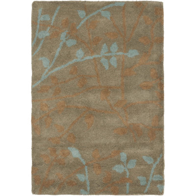 Tapis floral en laine et viscose touffeté à la main Avayah Soho