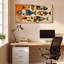 Ensemble de 1 tableau mural abstrait à motif mosaïque de poissons-2094704674