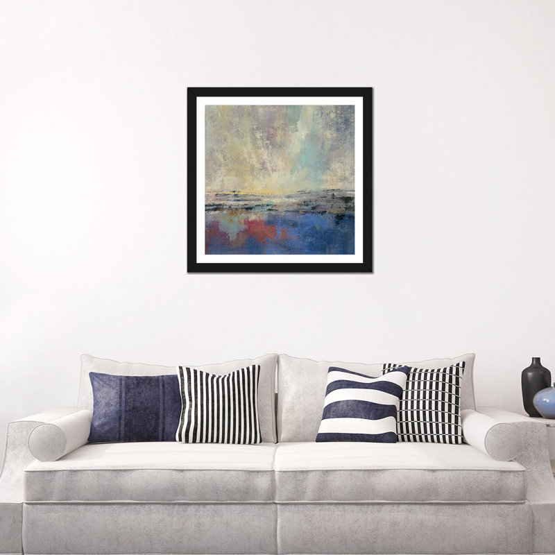 «Coastal View I» par Silvia Vassileva - reproduction, H 24 po x l 24 po x P 1 po, Blanc, Black Framed Paper