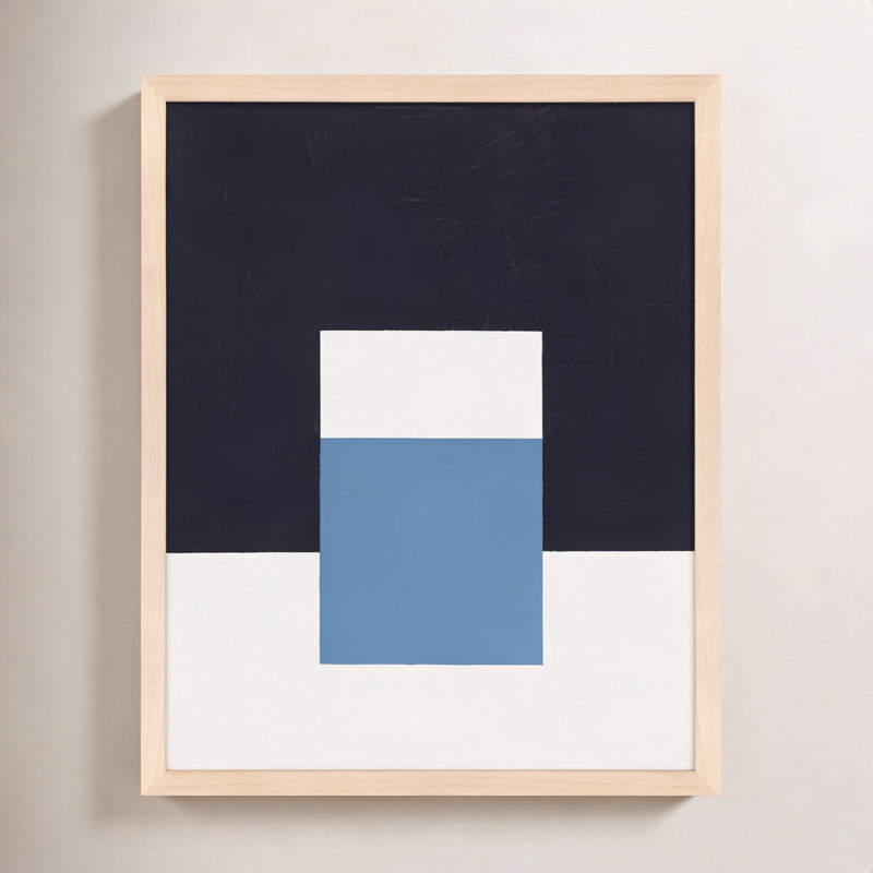 «Square Sky» par Robert Kamnatnik - Art mural encadré, H 38 po x l 30 po x P 1,25 po, Papier avec cadre érable