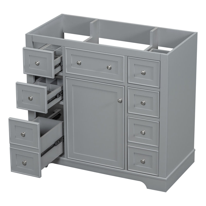 35.6'' Single Bathroom Vanity Base Only, Gray