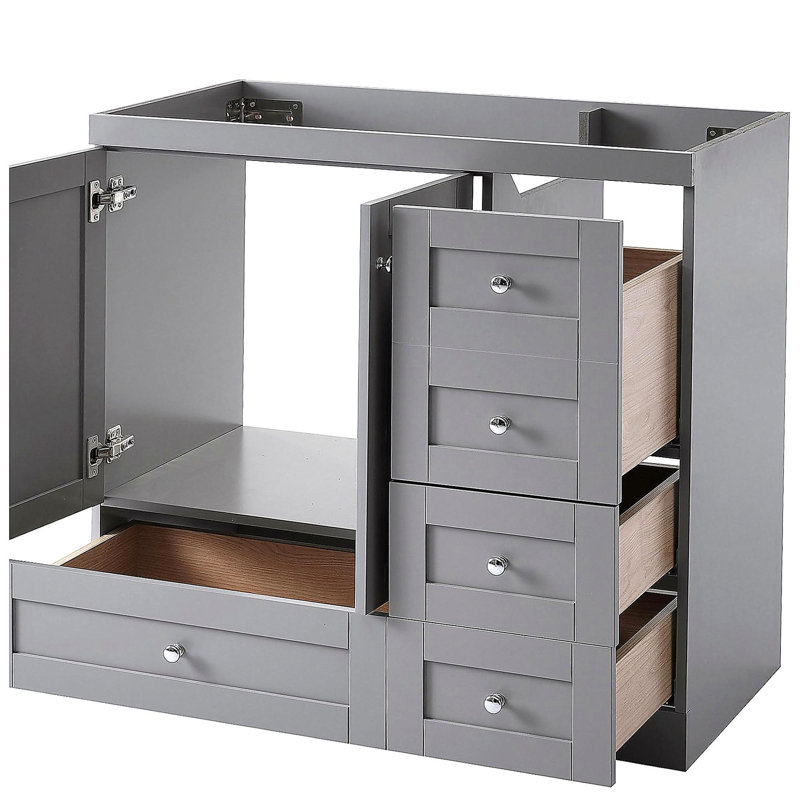 [Cabinet seulement] Meuble-lavabo gris de 36 po (sans lavabo)