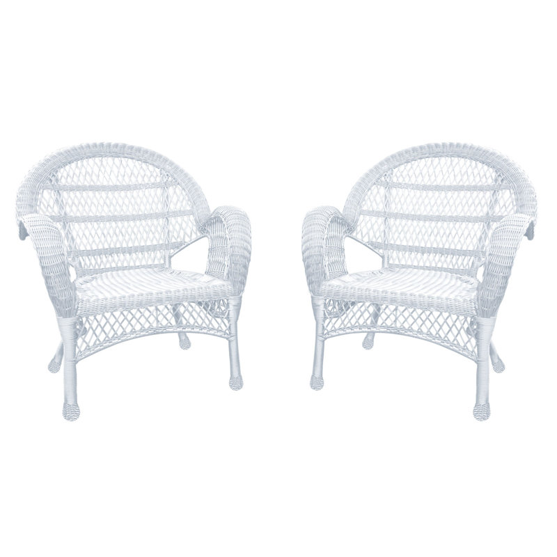 Chaise en osier blanc Santa Maria - ensemble de 2, blanc