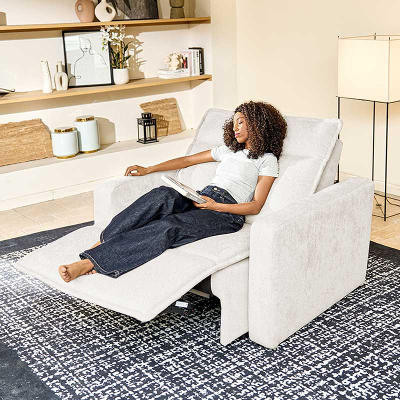 Majida 47"W Modern Oversized Zero-Wall Power Recliner, Dawn Glow