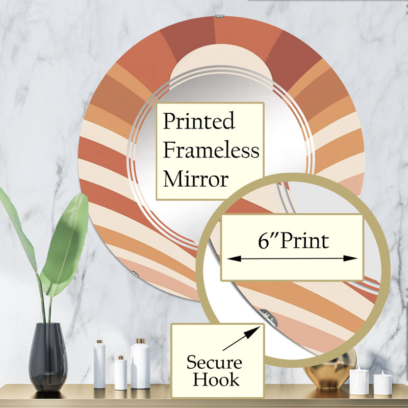Bechette - Miroir mural moderne rond, 32 po x 32 po