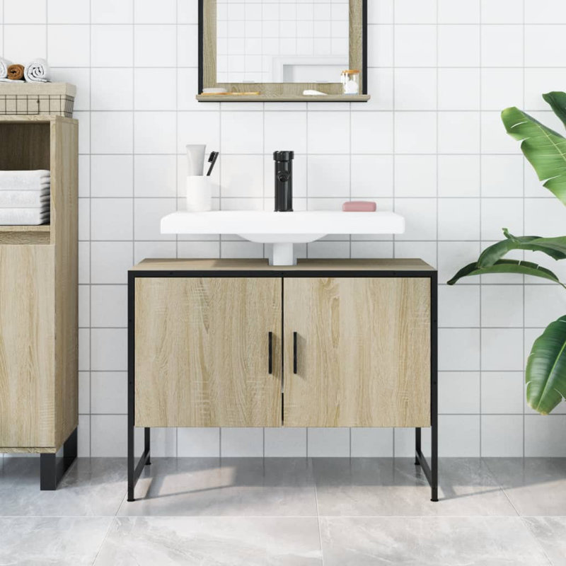 Nivi 80mm Single Bathroom Vanity with Basin, Sonoma Oak
