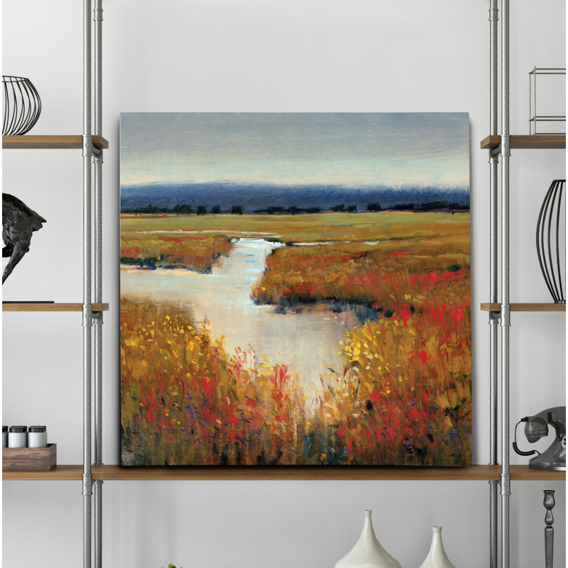 « marshaling land i », peinture, H 24 po x l 24 po x P 1,5 po, Toile tendue