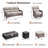 Bruner 6-Piece Wicker Rattan Patio Fire Pit Table Conversation Set With Swivel Gliders And Ottomans