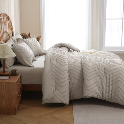 Ensemble d'édredon pour lit très grand drap et draps Beige - 7 pièces Lit dans un sac