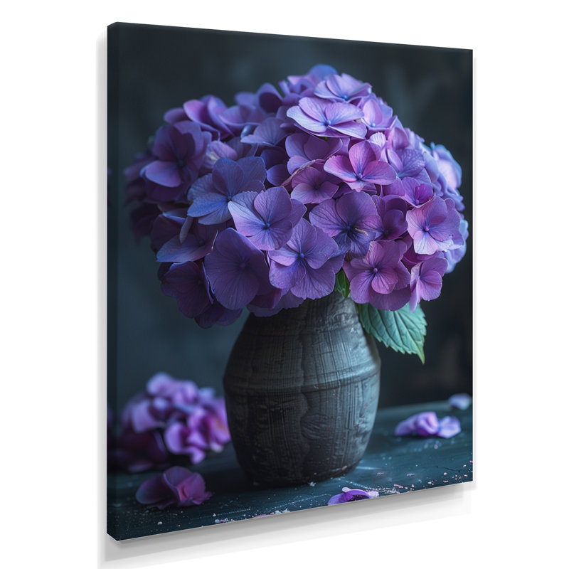 Mauve hortensia ferme charme II - impression d'art mural hortensia, Toile tendue, H 12 po x l 20 po