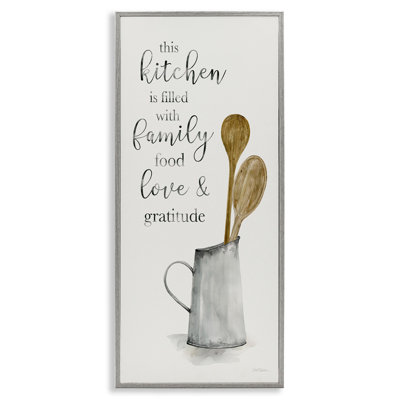 This Kitchen Family Phrase Gray Framed Giclee Art by Carol Robinson