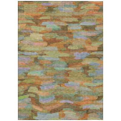 Machine Washable Indoor/Outdoor Jenning ACN2266 Stripes Rug