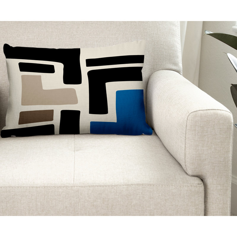 Coussin décoratif intérieur / extérieur en polyester filé Briddie, Turquoise, H 18 po x l 25 po