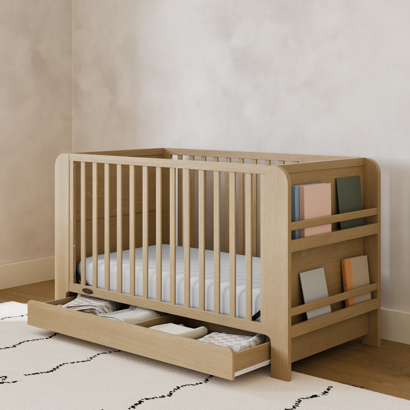 Read-with-Me Pine 4-in-1 Convertible Crib, Crib, Driftwood